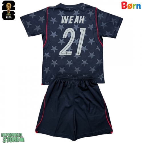 Forente stater Timothy Weah #21 Replika Babytøj Udebanesæt Børn VM 2026 Kortærmet (+ Korte bukser)